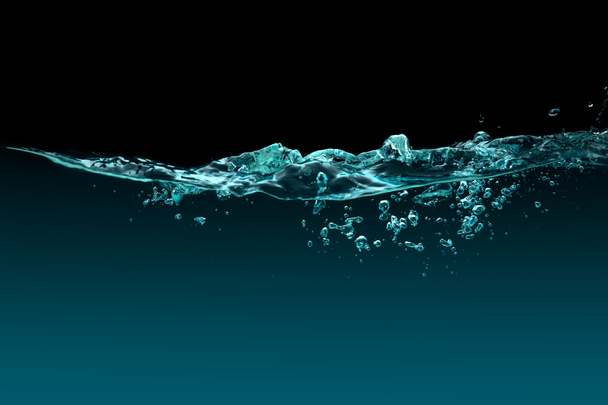 Vízvonal. Egészséges és friss víz oxigénbuborékokkal - Fotó, kép