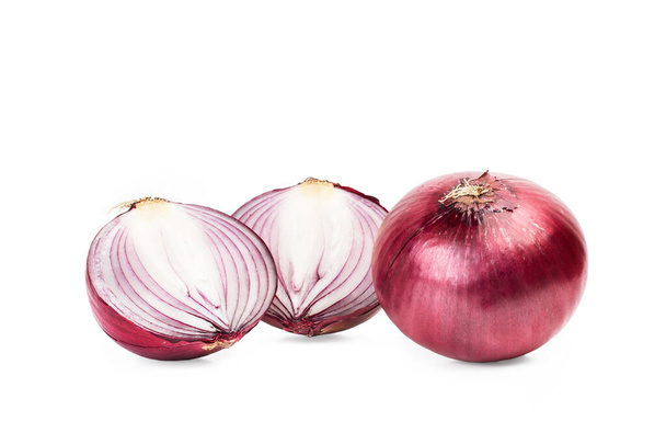 Purple onions on a white background - Photo, Image