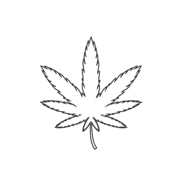 Icono de línea de marihuana. Ilustración vectorial estilo plano
 - Vector, imagen