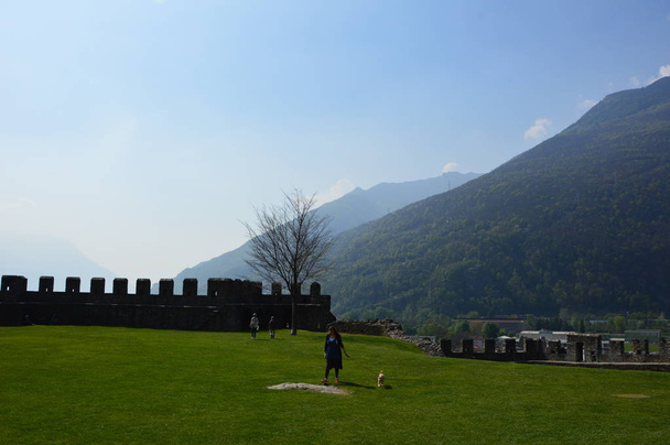 Bellinzona (Switzerland). April 2017. Castle of Castelgrand. - Photo, Image