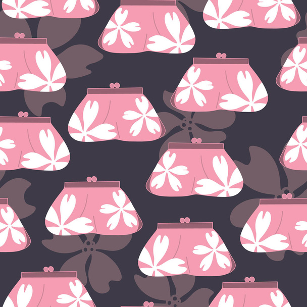Vector bolsos de color rosa con flores de fondo sin costuras
. - Vector, Imagen
