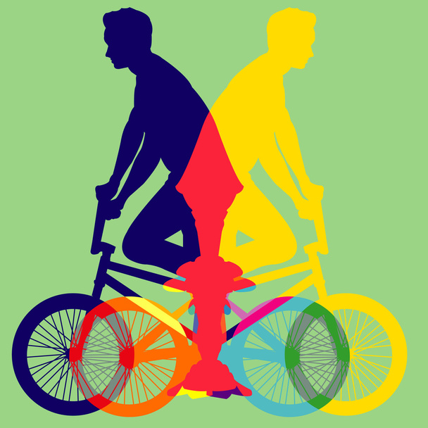 Kerékpár színes vektor - Vektor, kép