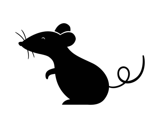 アイソレーテッドマウスシルエットベクトルデザイン - ベクター画像