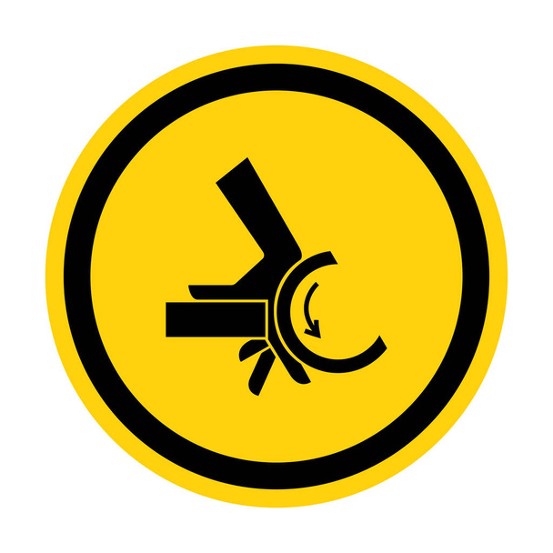 Ruční drcení Roller Pinch Point symbol znamení izolovat na bílém pozadí, vektorové ilustrace  - Vektor, obrázek