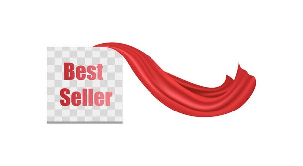 Best seller - transparent square icon template with red superhero cloak - Вектор, зображення