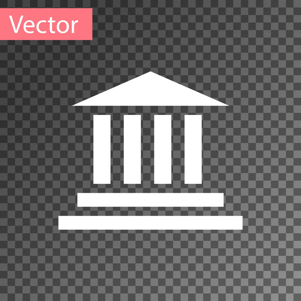 White Museum building icon isolated on transparent background.  Vector Illustration - Vector, Image