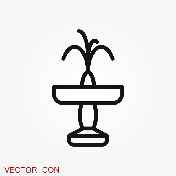 Иконка фонтана, векторный иллюстрационный фонтан с брызгами воды
 - Вектор,изображение