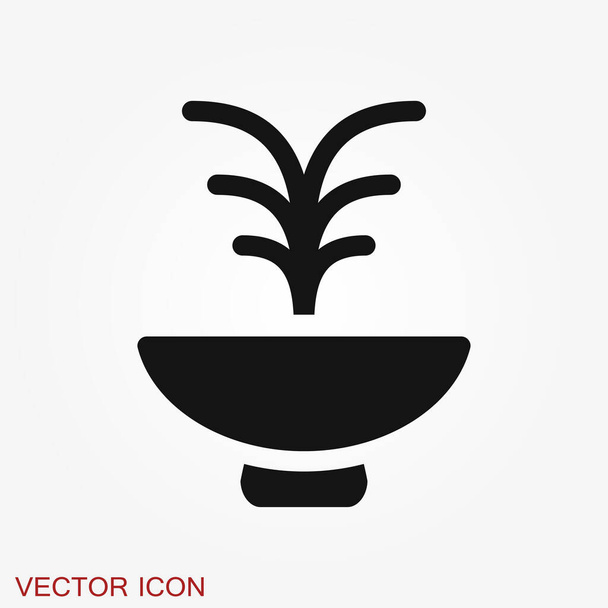 Brunnen-Symbol, Vektor-Illustration Brunnen mit Wasserspritzer - Vektor, Bild