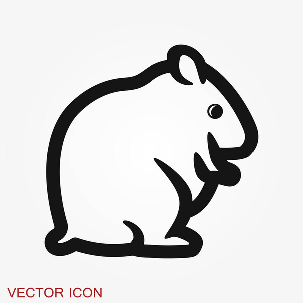 Icône de hamster en style plat sur fond, symbole animal
 - Vecteur, image