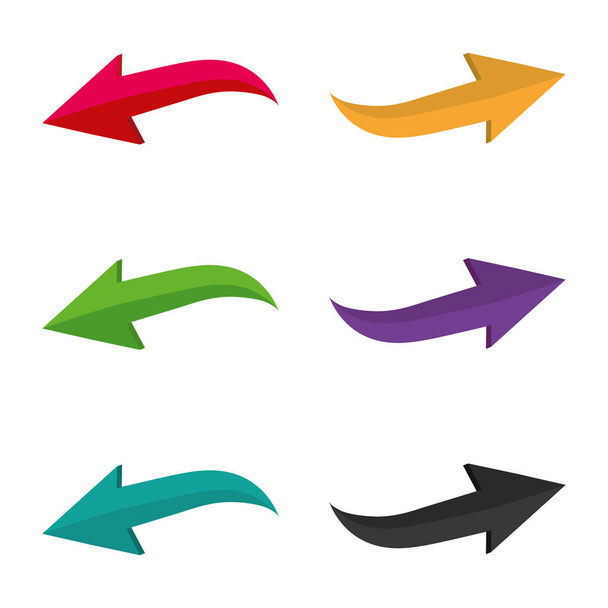Flechas vectoriales coloridas sobre un fondo blanco. Ilustración vectorial
 - Vector, Imagen