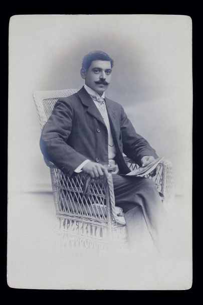 portret starego mężczyzny. rok 1890 - Zdjęcie, obraz