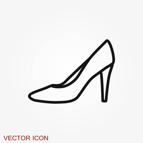 Ikona Heelhigh, vektorová žena boty symbol na pozadí - Vektor, obrázek