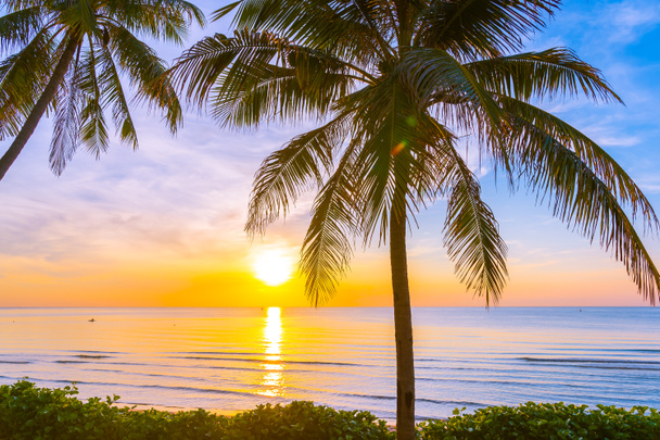 Bela paisagem tropical ao ar livre de mar oceano praia com coc
 - Foto, Imagem