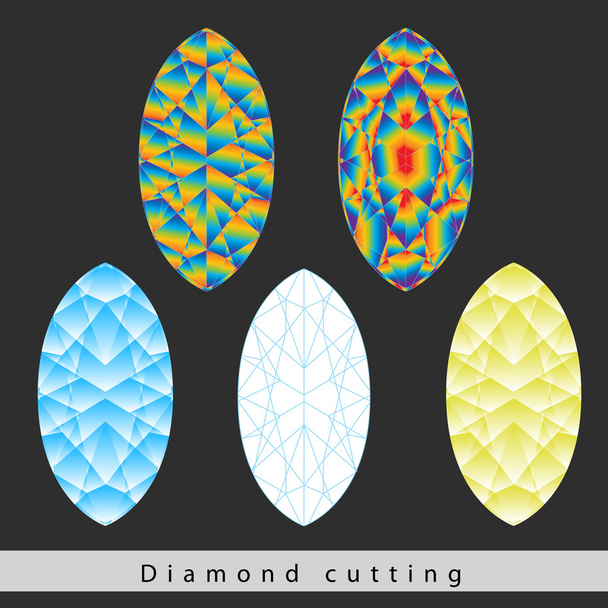 ダイヤモンドのカットは、スタイルやデザイン ガイドです。 - ベクター画像