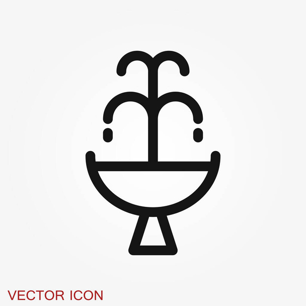 Иконка фонтана, векторный иллюстрационный фонтан с брызгами воды
 - Вектор,изображение