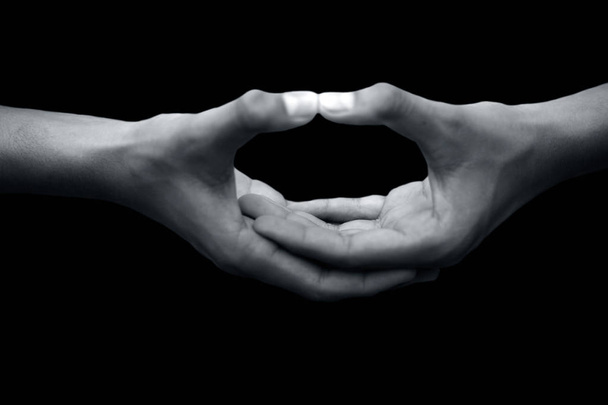 gesto de las manos en negro
 - Foto, Imagen