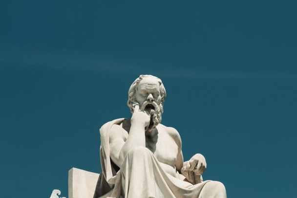 Socha starověkého řeckého filozofa Sokrata v Aténách, Řecko. - Fotografie, Obrázek