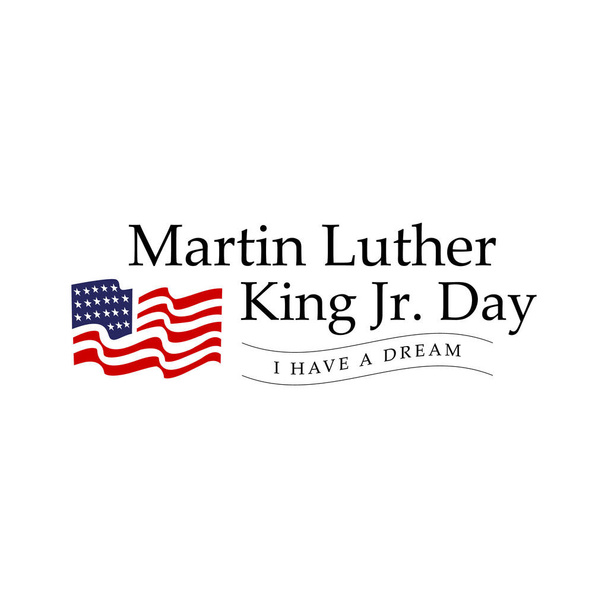 Martin Luther King jr. mit text habe ich einen traum. amerikanisches f - Vektor, Bild