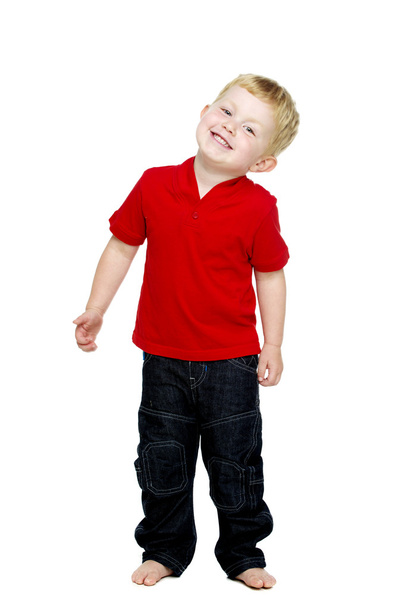 Young boy isolated on a white background - Foto, afbeelding