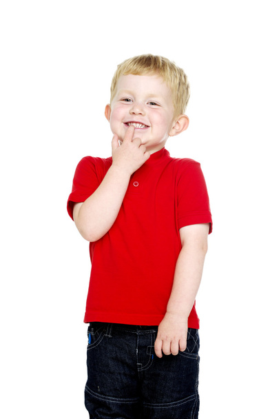 νεαρό αγόρι που απομονώνονται σε λευκό φόντο - Φωτογραφία, εικόνα