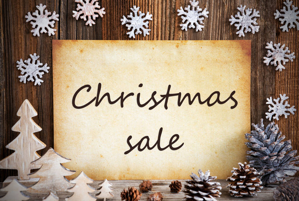 Old Paper With Christmas Decoration, Text Christmas Sale - Foto, afbeelding