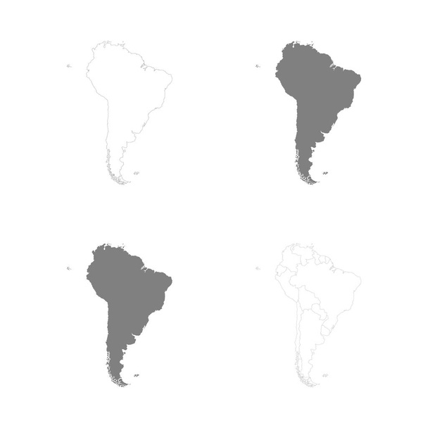vectorillustratie met politieke kaarten van Zuid-Amerika - Vector, afbeelding