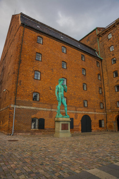 COPENHAGEN, DENMARK: The monument of the sculptor Michelangelo's David, building of Royal Cast Collection in Copenhagen - Photo, image