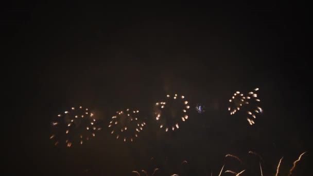 Vidéo 4K de vrais feux d'artifice sur fond noir profond Sky sur feu d'artifice festival spectacle avant la fête de l'indépendance le 4 Juillet
 - Séquence, vidéo
