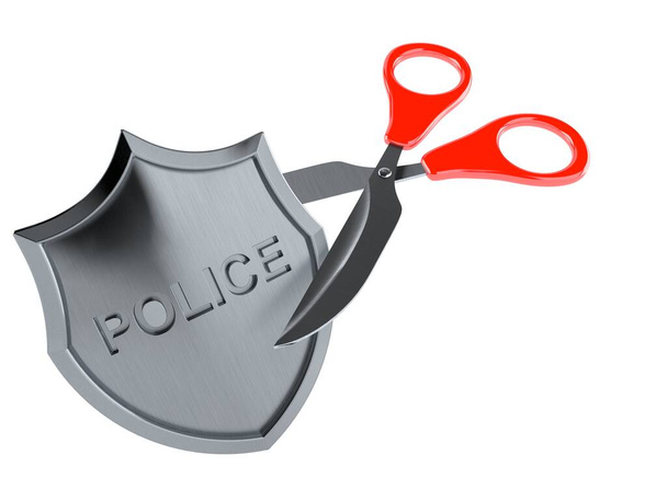 Odznaka policyjna z nożyczkami - Zdjęcie, obraz