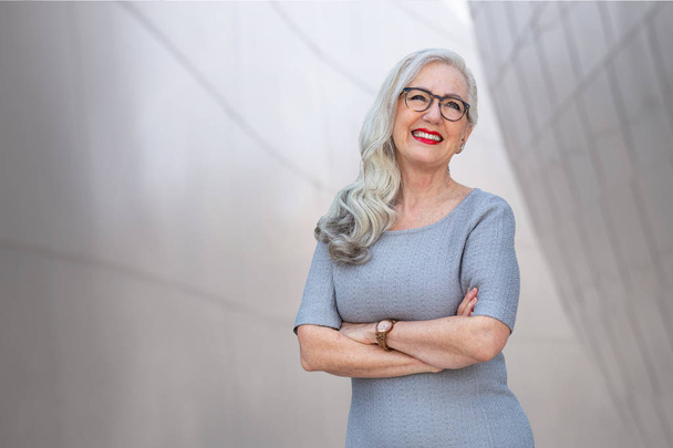 Middle-aged confident businesswoman, coach, CEO, owner, founder, corporation leader,  standing portrait - Φωτογραφία, εικόνα