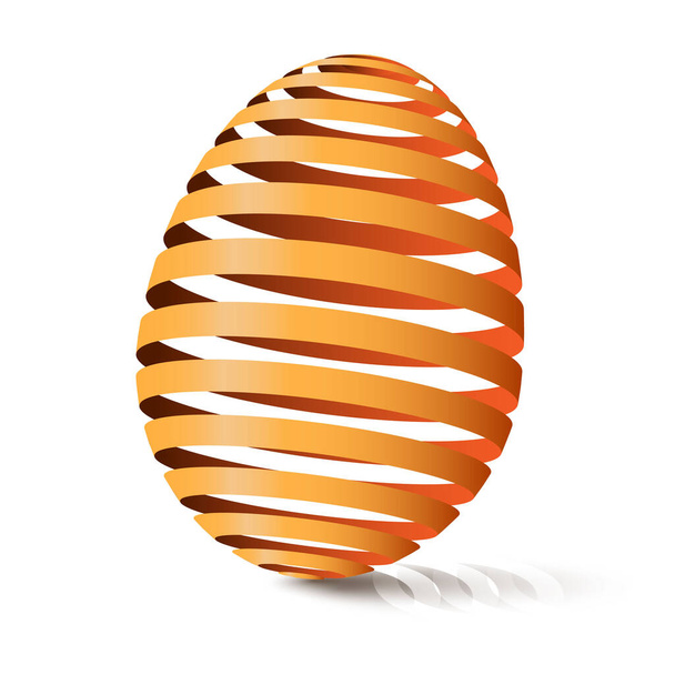 3d egg natural color. Modular eggshell spaced. Happy Easter day. - ベクター画像
