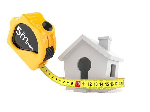 Small house with measuring tape - Photo, Image
