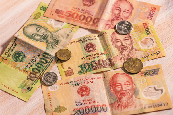 В'єтнамський донг Vnd банкноти і монети - Фото, зображення