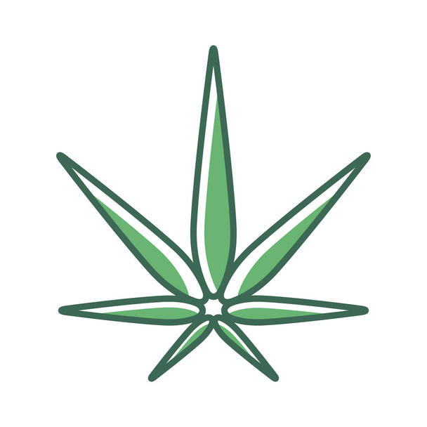 Cannabis levél ikon illusztráció elszigetelt fehér háttér - Vektor, kép