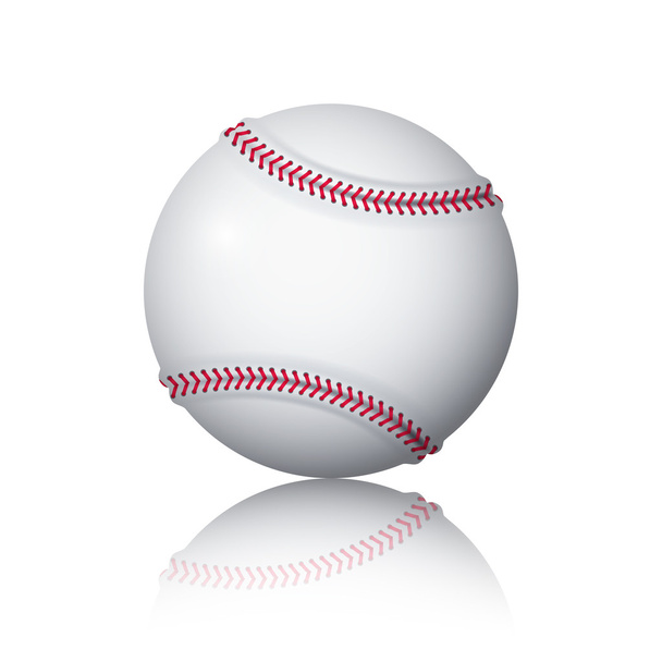 Бейсбольный мяч на белом фоне. Векторная иллюстрация
 - Вектор,изображение