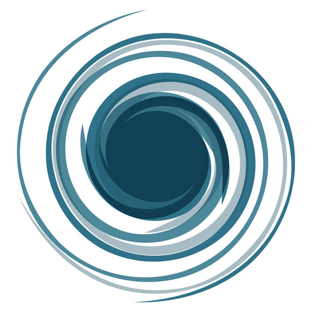 Hypnotic logo. Dynamic game effect. Twisted blue curl. Spiral st - Vector, Image