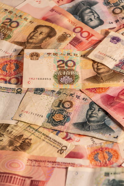 Китайський пенні Rmb. Народна валюта. Банкноти Yuan Cny - Фото, зображення