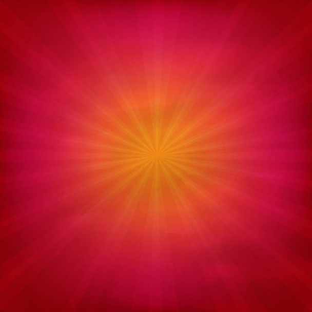 Grunge punainen ja oranssi rakenne Sunburst
 - Vektori, kuva