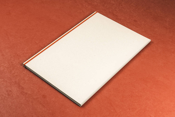 Blank white book on red background - Фото, изображение