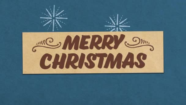 Hyvää joulua kortin Blue Paper kuvioitu tausta. Ihanteellinen jouluun liittyvä projekti. Saumaton korkealaatuinen 4K-animaatio
 - Materiaali, video