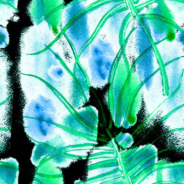Tropical Blue Seamless Pattern - Фото, изображение