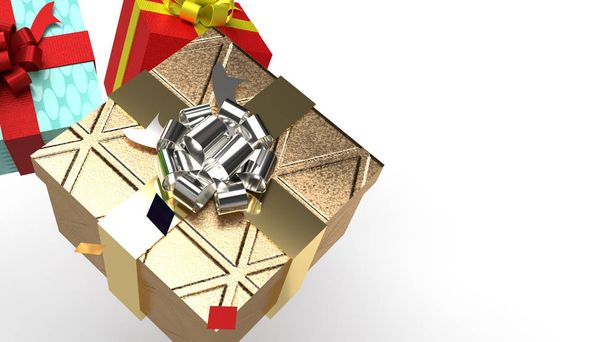  ajándék dobozok fehér háttér 3d renderelés kép celebrati - Fotó, kép