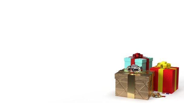  cajas de regalo sobre fondo blanco 3d imagen de renderizado para celebrati
 - Foto, imagen