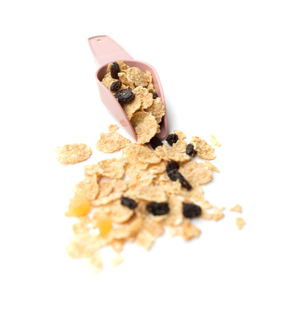 whole grain cereal flakes which mixed berry fruit and raisins fo - Photo, Image