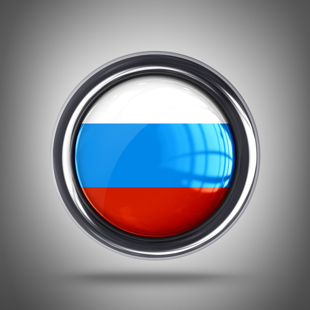 Flag button Russia - Φωτογραφία, εικόνα