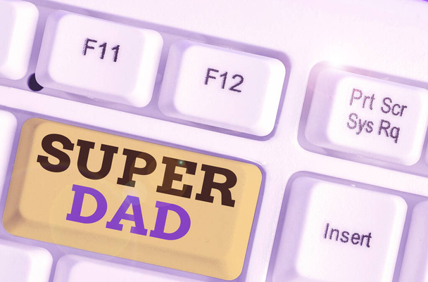 Text sign showing Super Dad. Conceptual photo Children idol and super hero an inspiration to look upon to. - Photo, Image