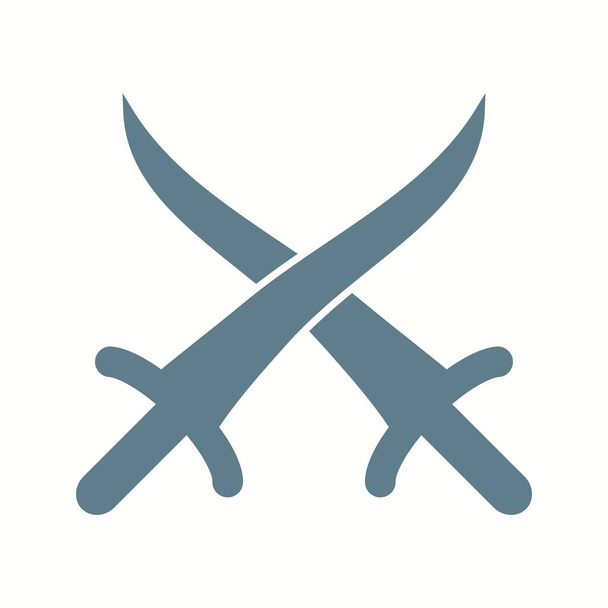 Beautiful Arabian Swords Glyph Vector Icon - ベクター画像