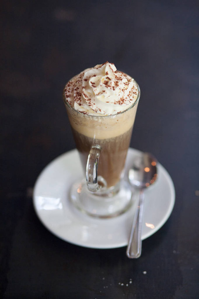 iced coffee with ice and cream - Photo, Image