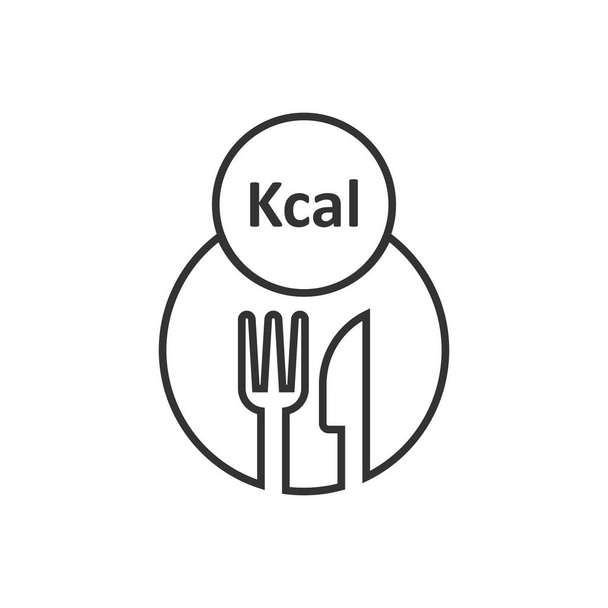 Icono de Kcal en estilo plano. Dieta ilustración vectorial en isola blanca
 - Vector, imagen