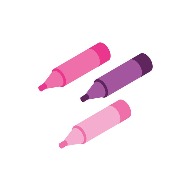 marcadores producto maquillaje aislado icono
 - Vector, imagen